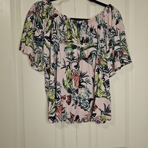 H&M Womens Floral Print Blouse Top Sz XS